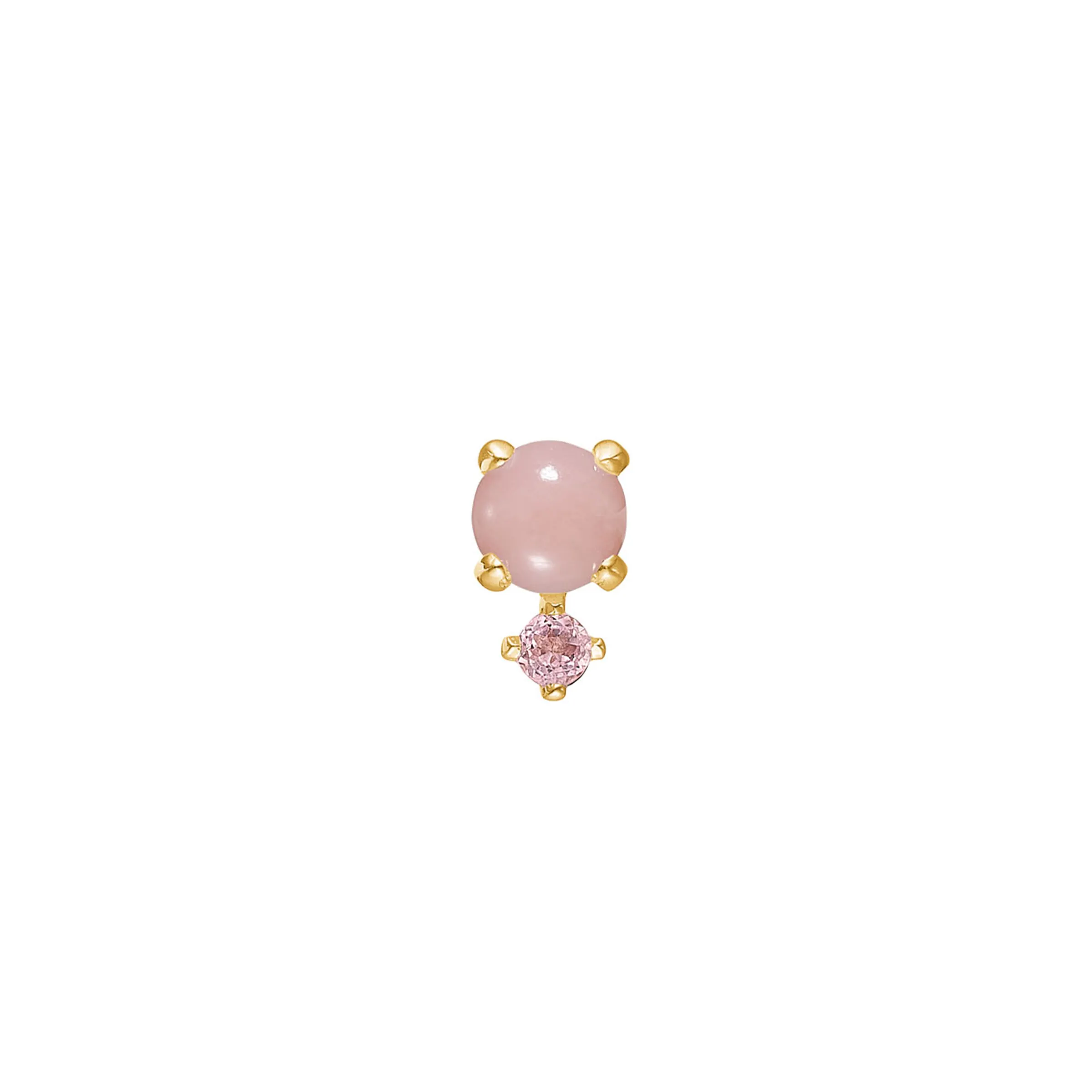 Carré 10-Karat ørestik med Pink Opal og Turmalin TS 4391 POTR 1pc.