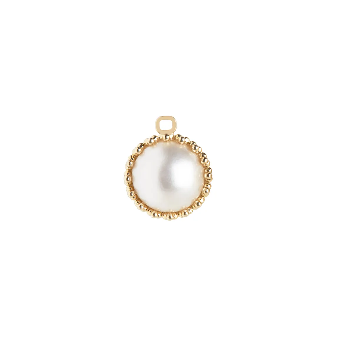 Carré 10-Karat charm med Hvid Mabe Perle TLH 4183 MP 1pc.