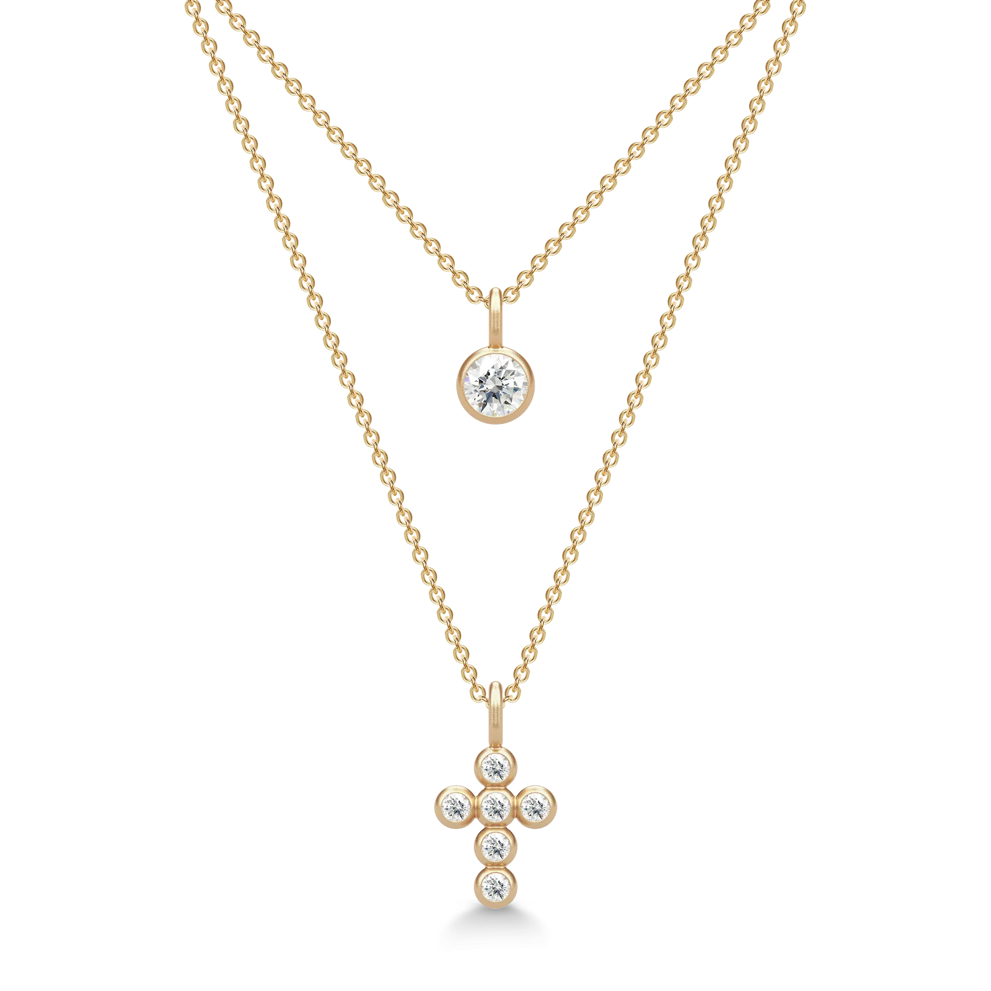 Julie Sandlau Diamond Kors Vedhæng 14k YG14-PD370