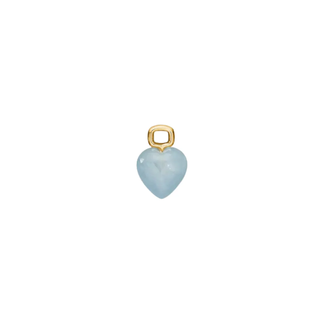 Carré 10-karat Heart Vedhæng Med Akvamarin TLH 4528 AQ 6mm