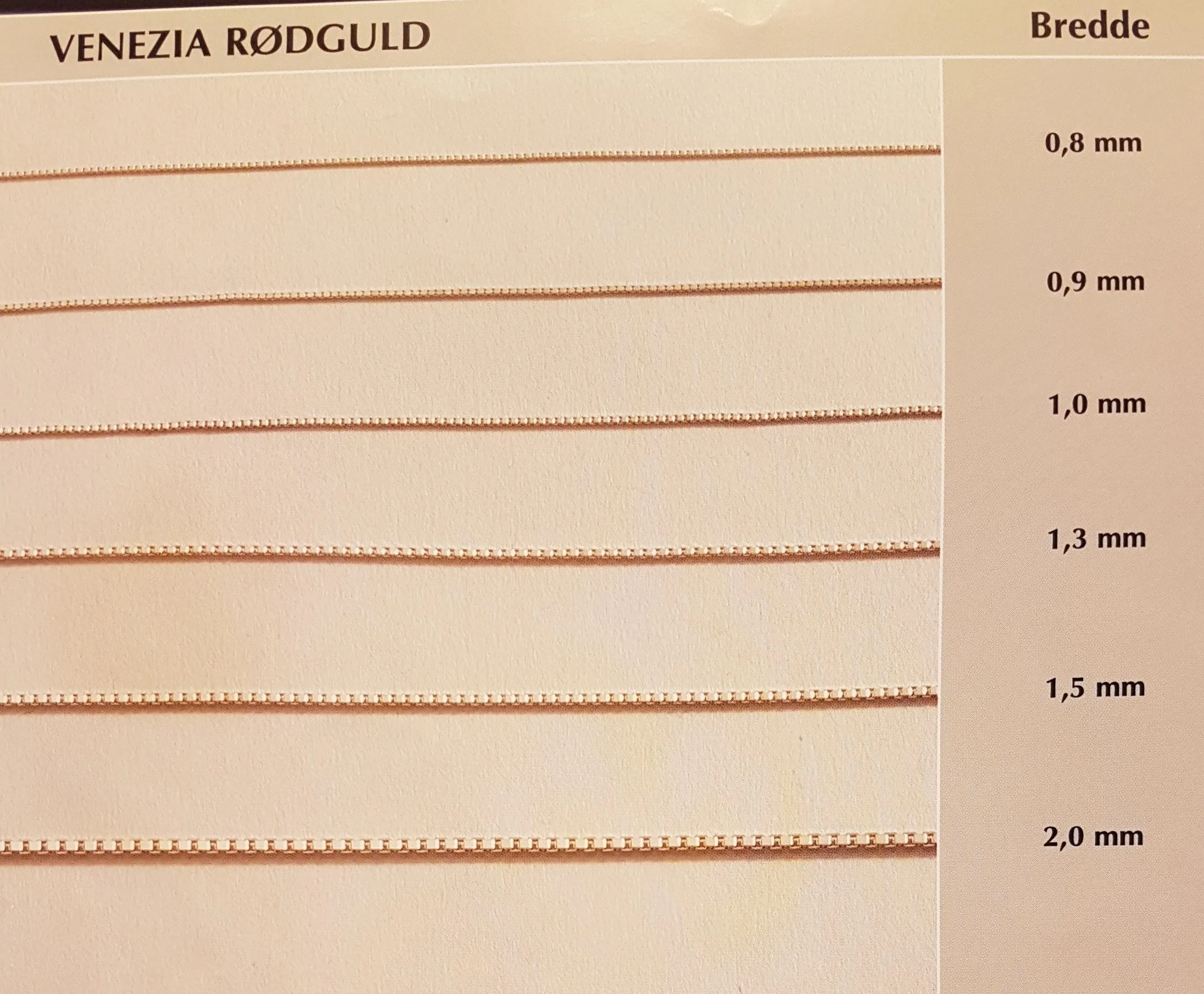 BNH Venezia Kæder 8 kt Guld 1,5 mm
