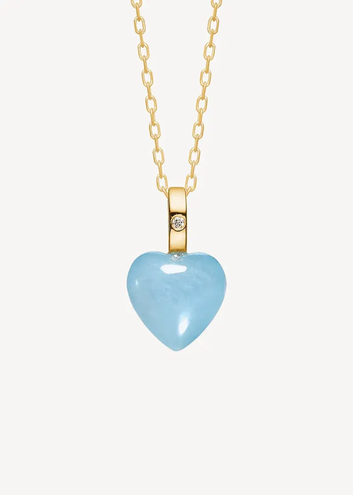 Carré 10-Karat Heart Vedhæng Akvamarin TL 4487 AQDI 8mm 0,005CDI