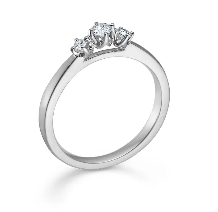 Mads Z CROWN trinity ring 14 kt. hvidguld m. 0,17 ct diamant 1641717