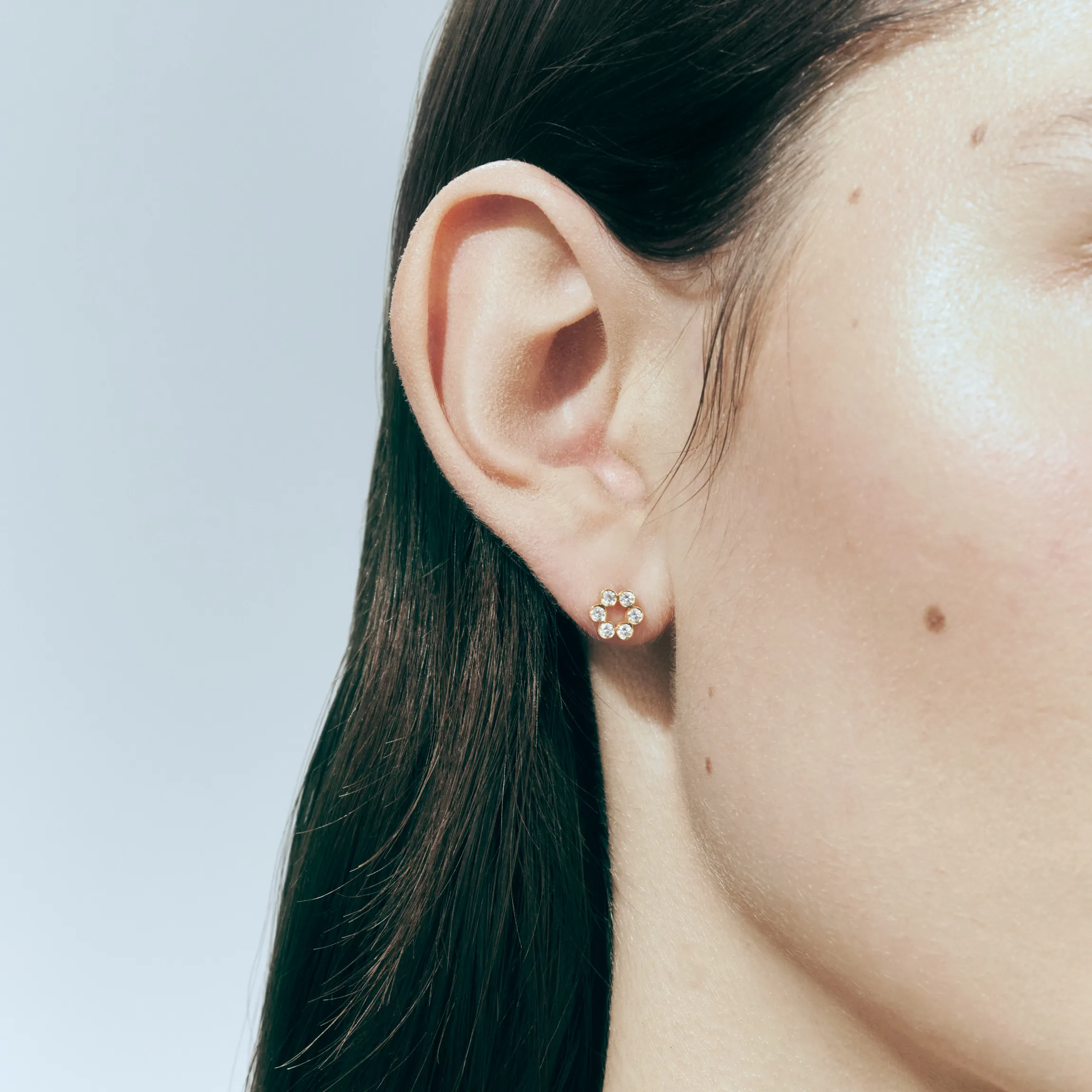 Sophie Bille Brahe Petite Luna Diamant Ørering EA25_ROUNDST_WH