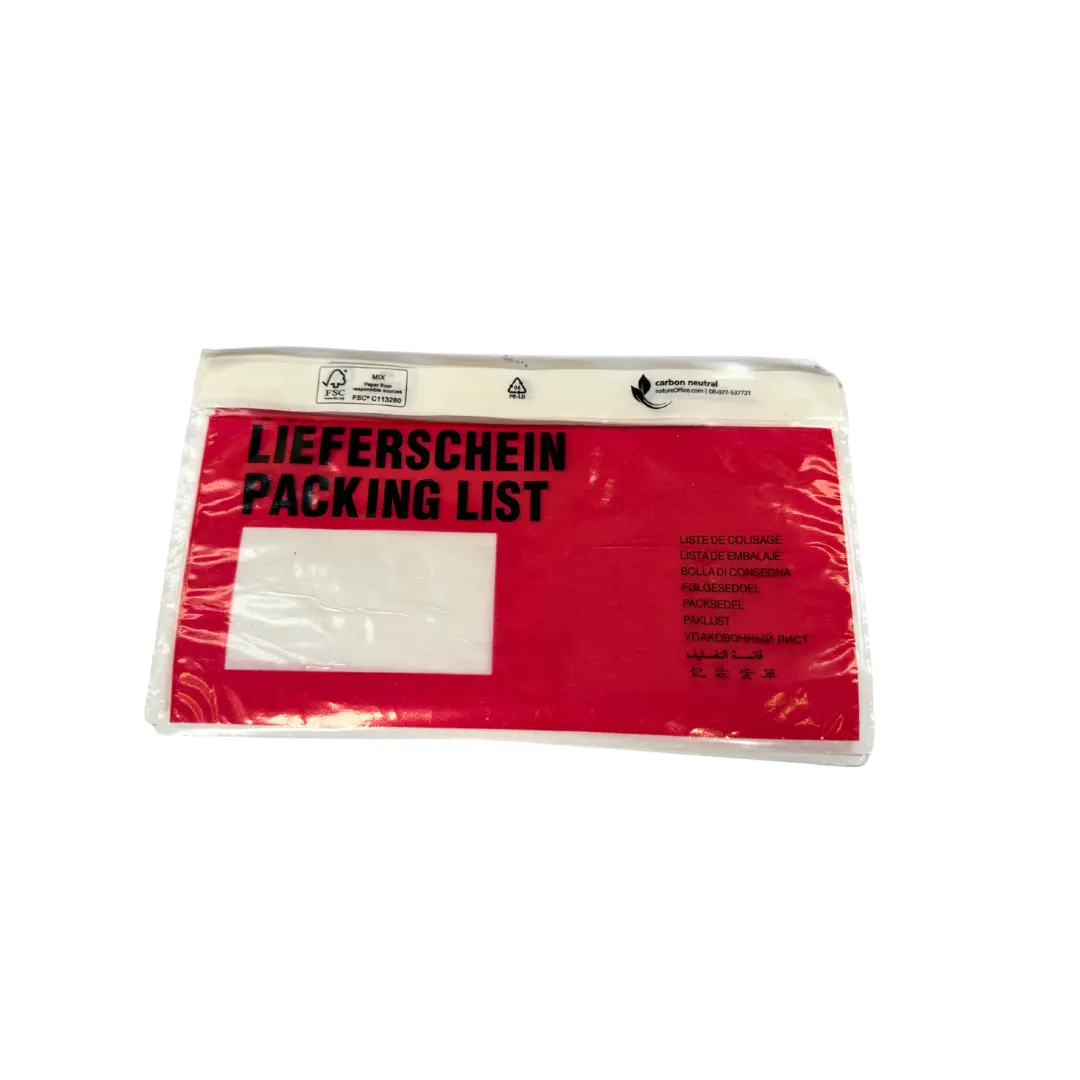 Følgeseddelslomme, 240 x 138mm, m/tryk, (1000stk)