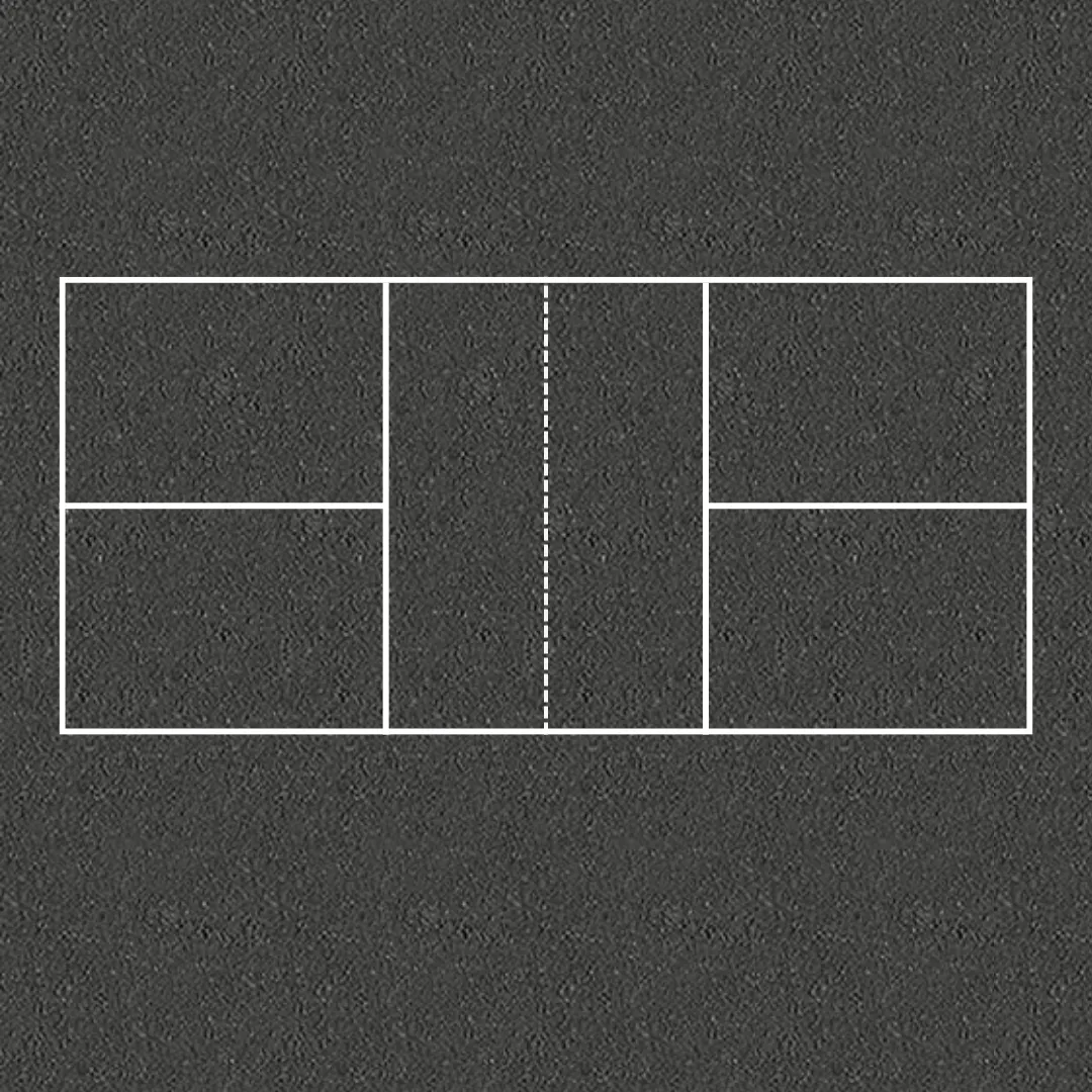 Pickleballbane opstregning med termoplast