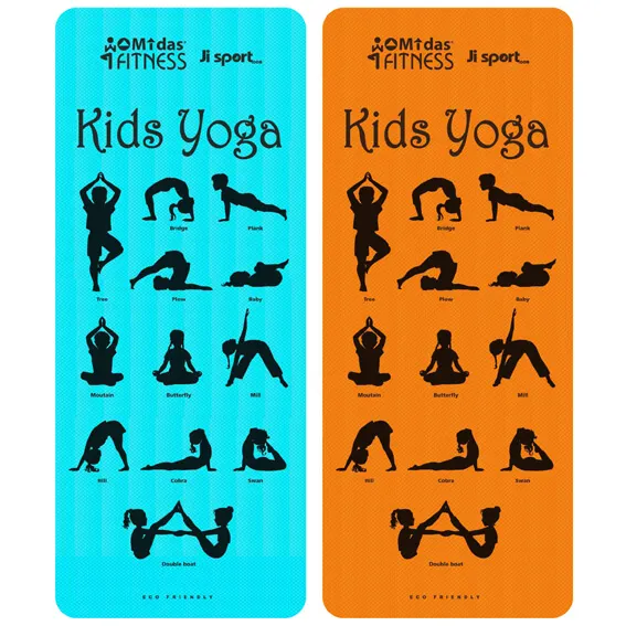 Børne yogamåtte med øvelser