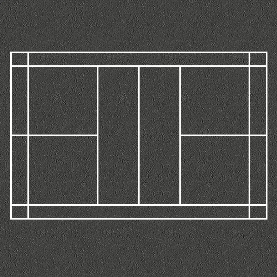 Opstregning med termoplast - Badmintonbane