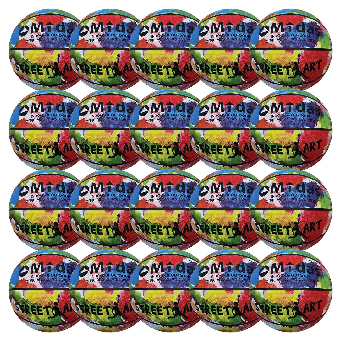 20 stk. Street art basketbolde