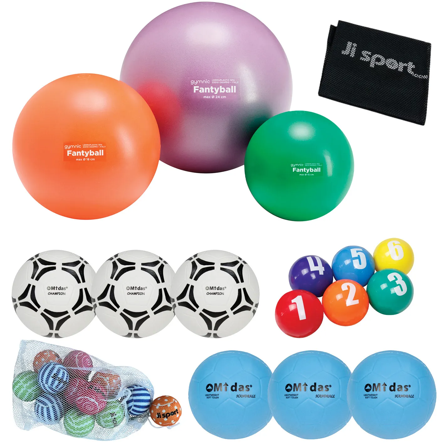 Barnehageballpakke – 37 baller inkl. oppbevaringsnett