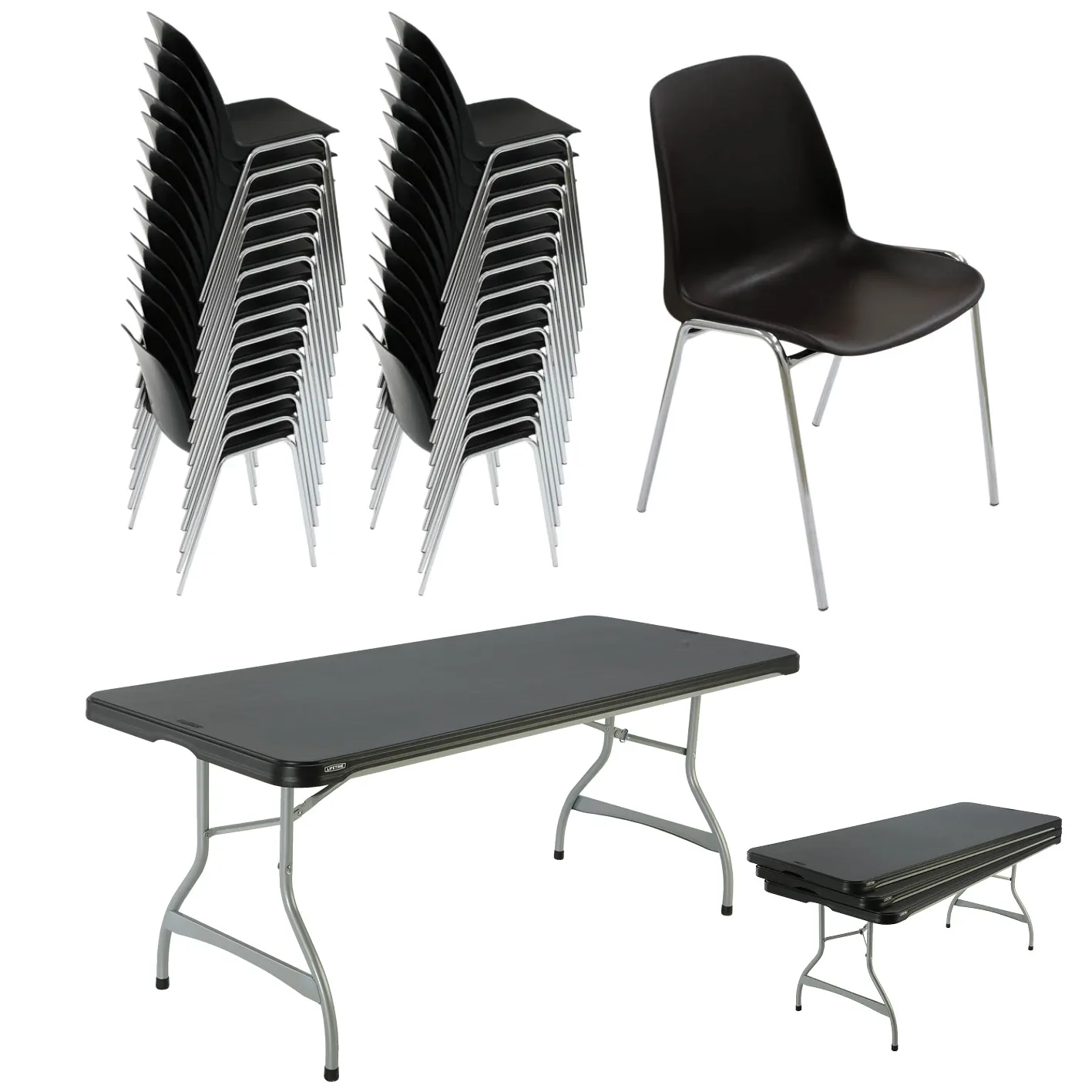 Stor kantinepakke med bord og stoler