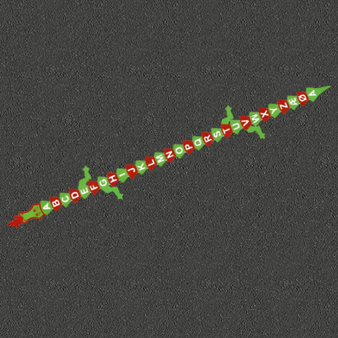 Termoplast drage med alfabetet