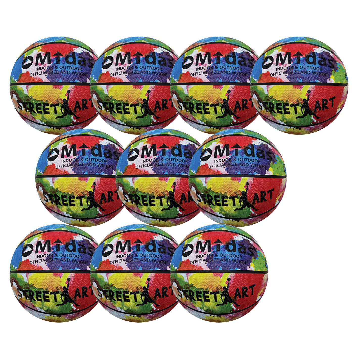 Midas Street Art basketballpakke 10 stk Midas Street Art basketballpakke 10 stk