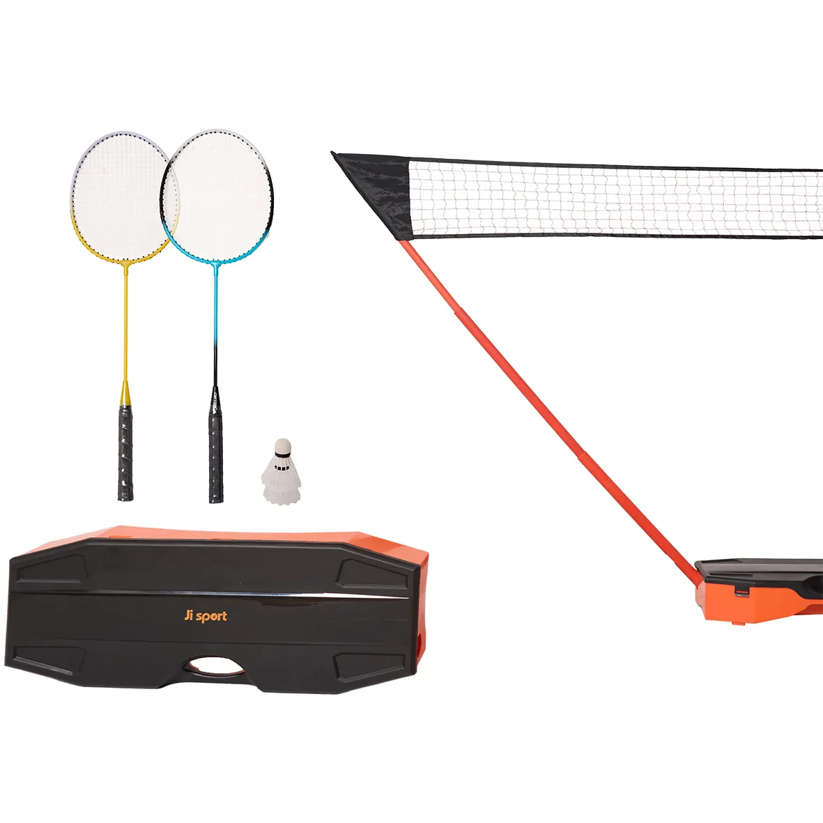 Badmintonpaket med bärbart nät