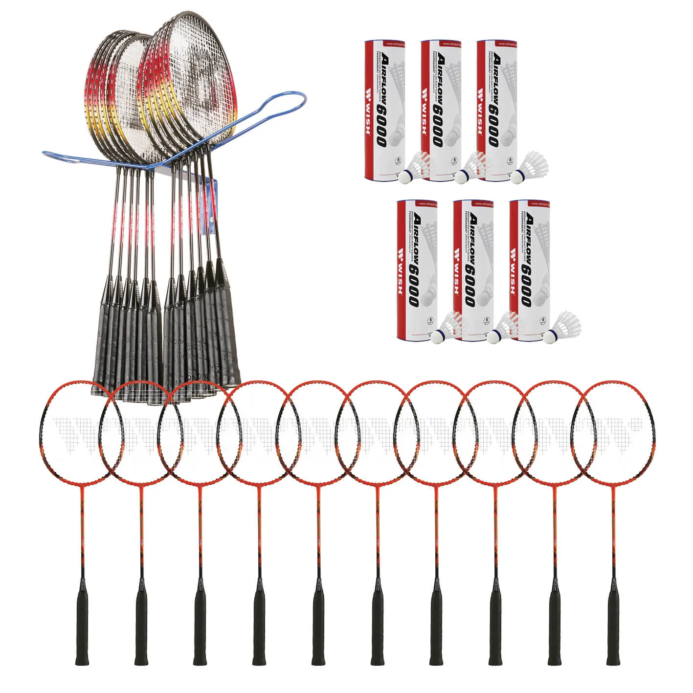 Badmintonpaket med rackethängare Badmintonpaket med rackethängare