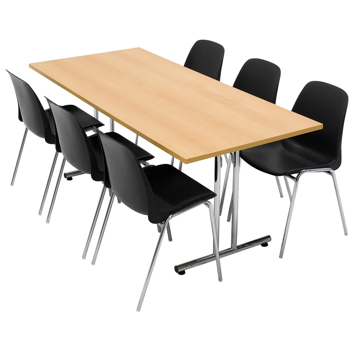 Fällbord med laminat – kromstativ