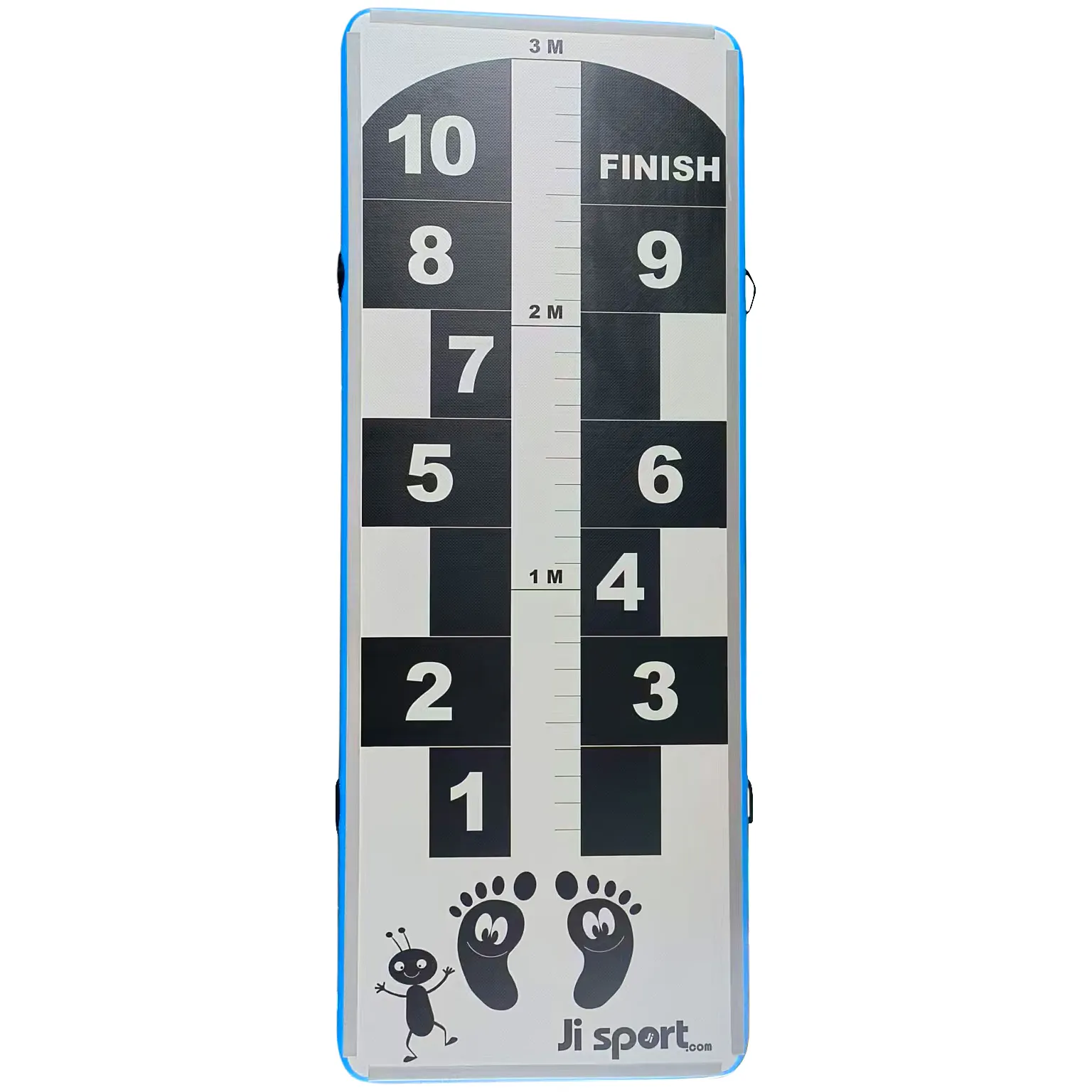 Airtrack med hoppruta och längdhopp