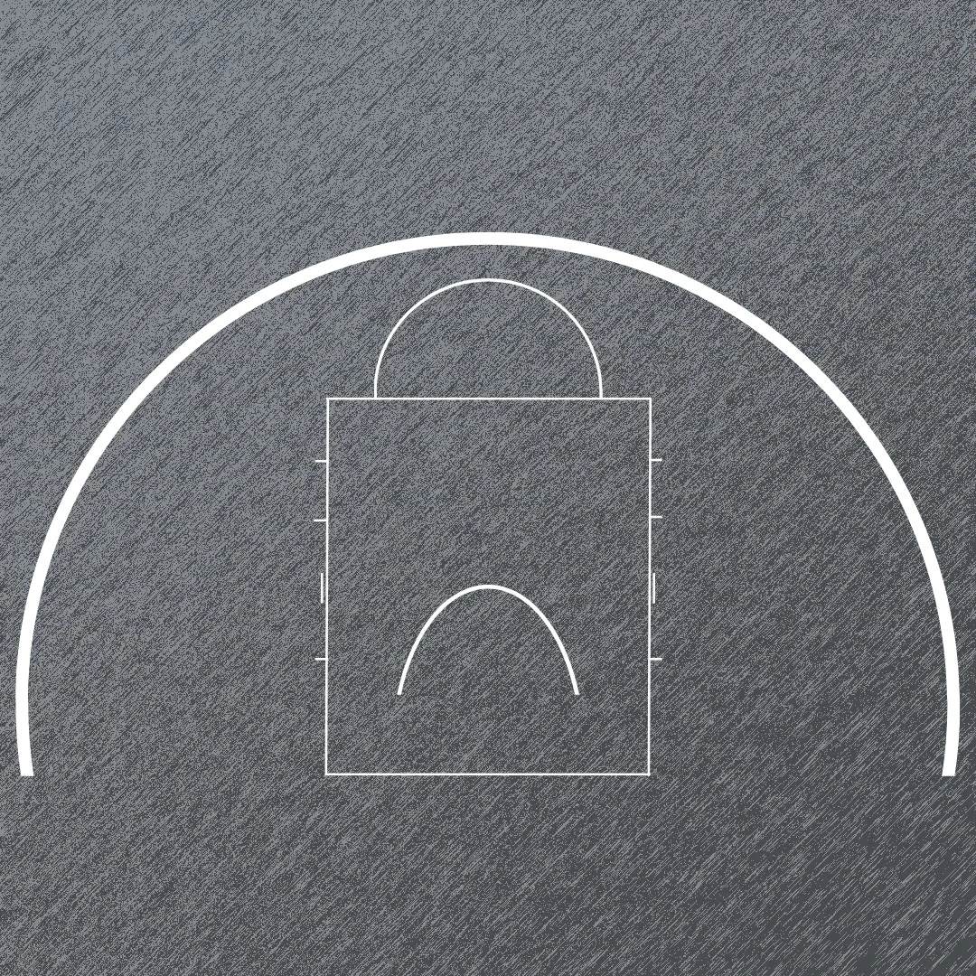 Streetbasketballbane med 3-point linje