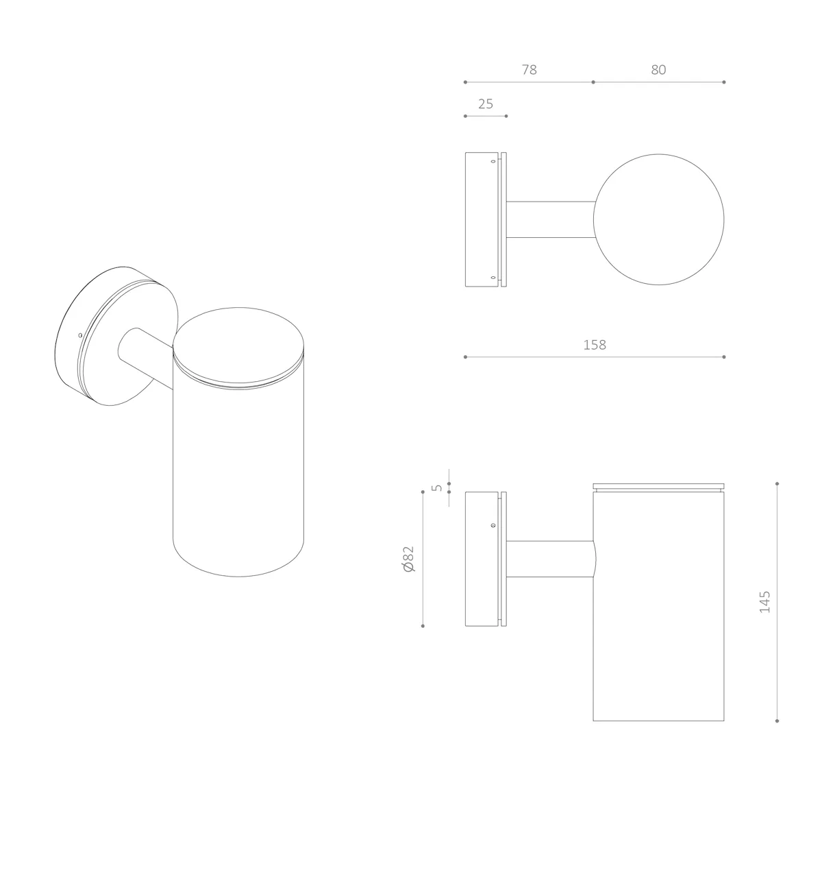 ELMAR L3 MINI til vægudtag tegning