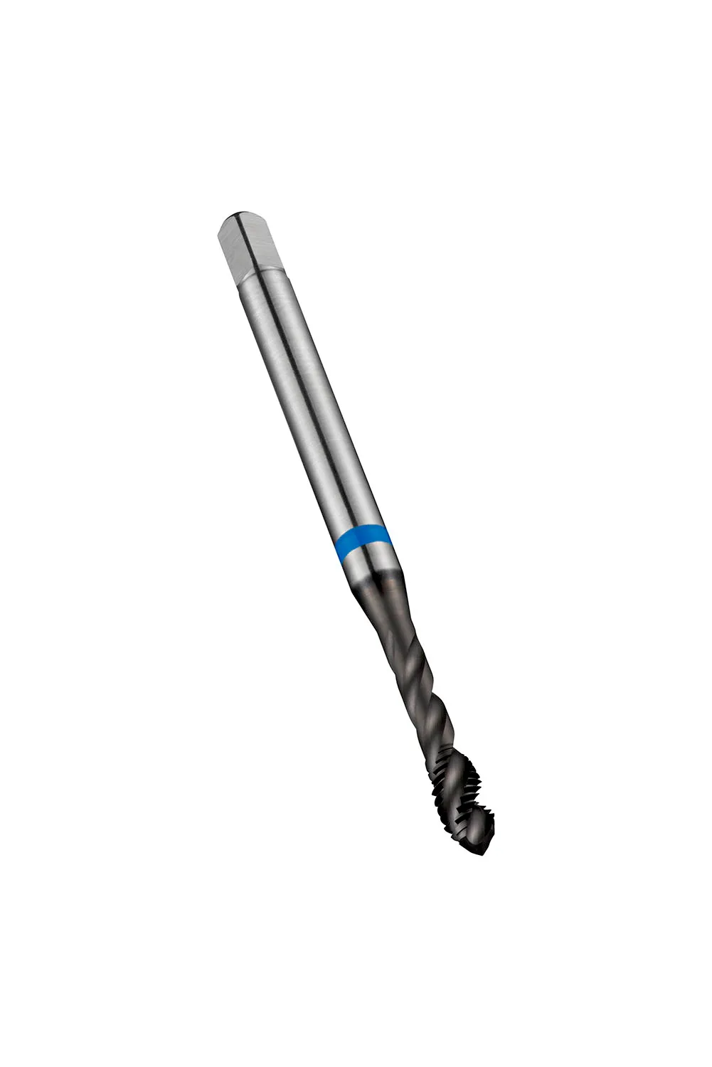 M Machine Tap Spiral Flute 40°, Back Tapered, Blue Shark
