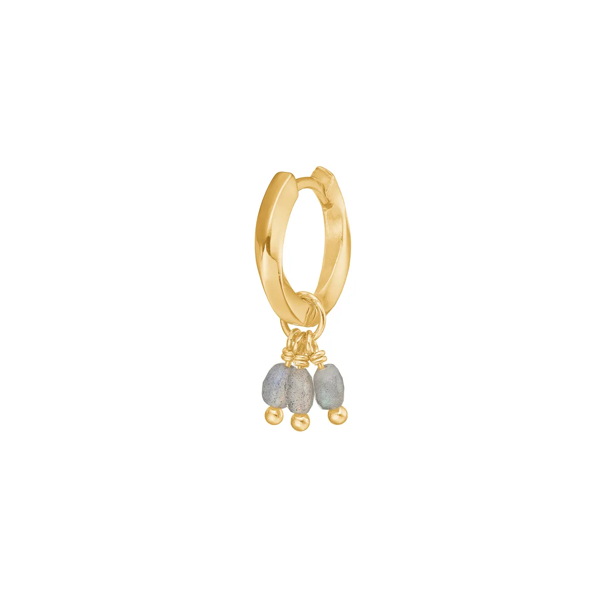 Carré Sølv Forgyldt charm med Labradorit FLH 4340 LB 1pc.