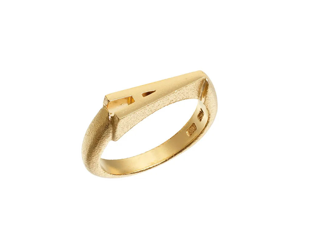 Heiring Initials Ring A Forgyldt 52-4-01FG