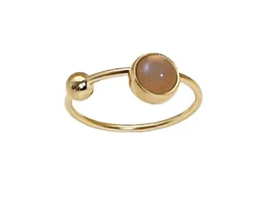 Heiring Koulé ring Peach månesten og kugle 53-5-42fg