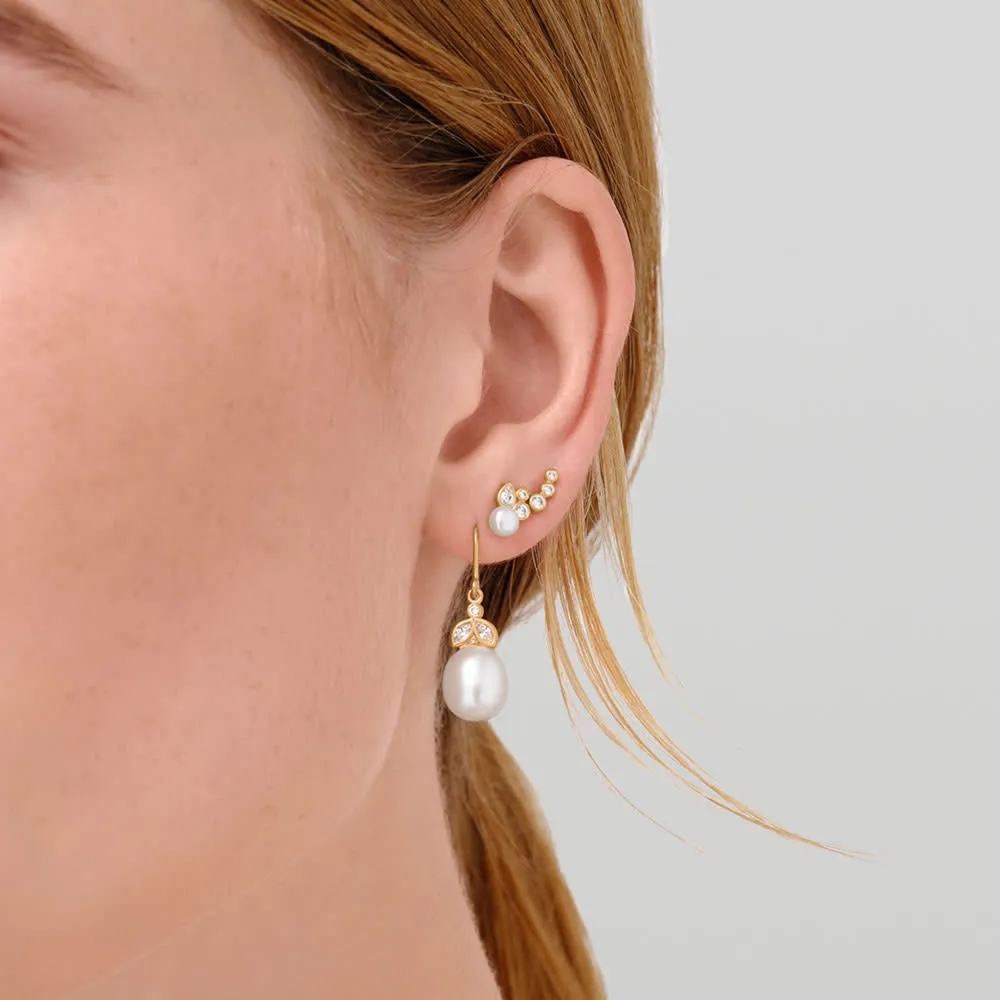 Julie Sandlau Tasha Øreringe White Pearl Forgyldt HKS707GDWHPLCZ
