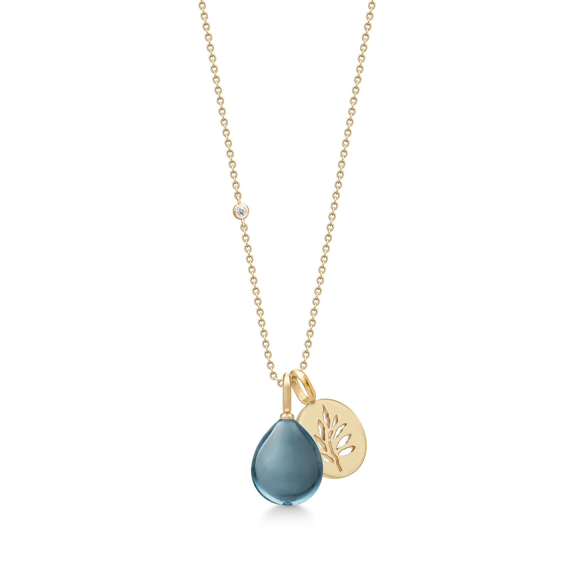 Julie Sandlau Prima Ballerina London Blue Vedhæng Forgyldt PD219GDLBCR