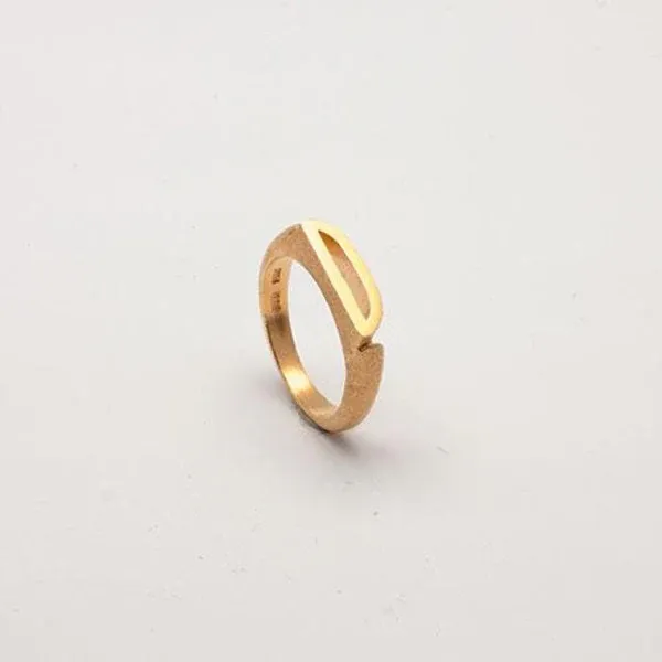 Heiring Initials Ring D Forgyldt 52-4-04FG