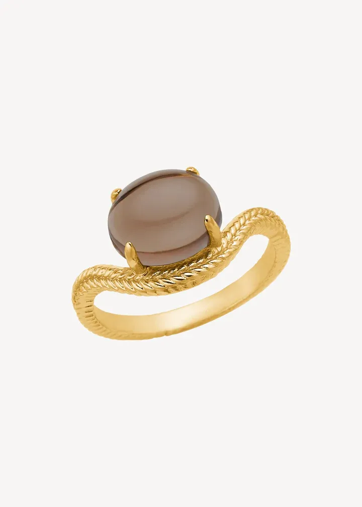Carré Adorn Ring Smokey Quartz Forgyldt FR 4530 ST
