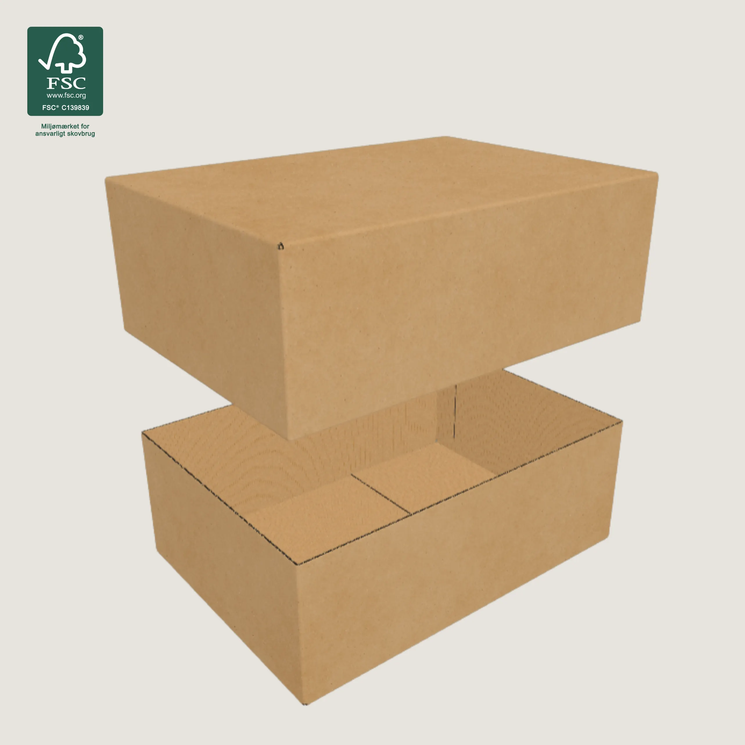 Papkasse, Teleskop, Bund, 800x200x150mm, 4mm