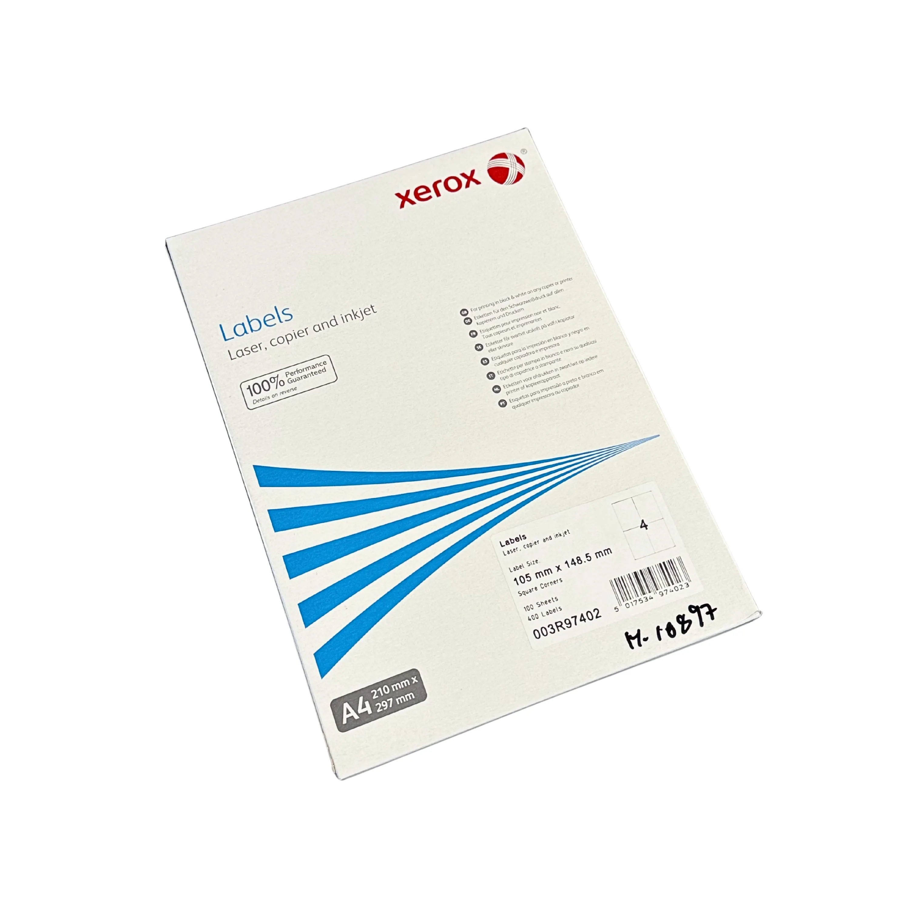 * A4 labels, hvid, 4 labels pr. ark, (1000 ark/ pk)